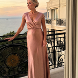 Samouse | Maxikleid mit Wickeloberteil und kurzen Ärmeln
