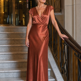 Samouse | Maxikleid mit Wickeloberteil und kurzen Ärmeln