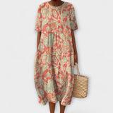 Thaleia – Robe midi au design floral vintage