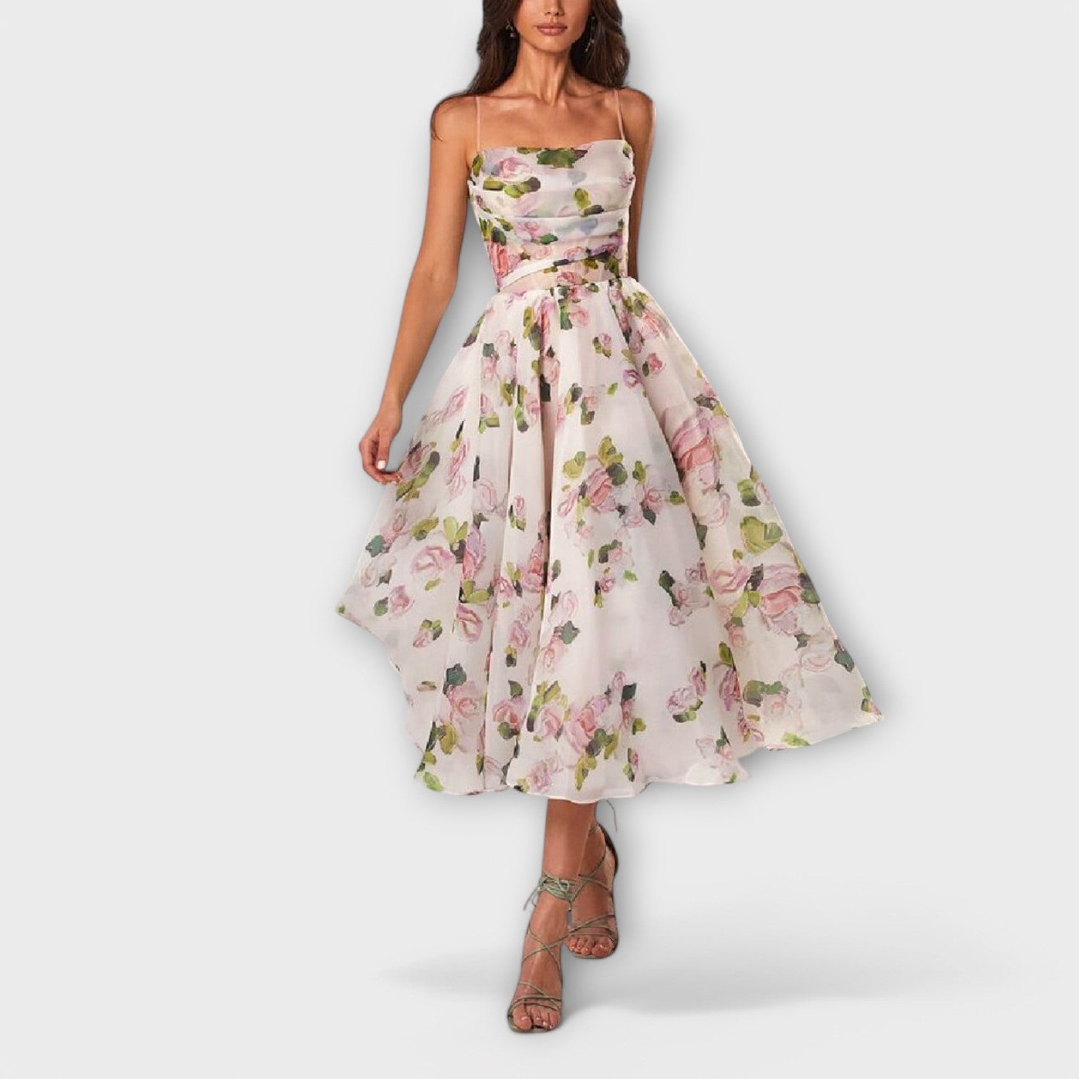 Elegantes Chiffon Midikleid