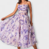 Elegantes Chiffon Midikleid