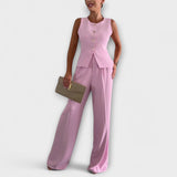 Wilhelmina - Ensemble élégant sans manches avec top et pantalon