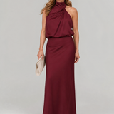 Nopal | Ärmelloses Midi-Kleid mit drapiertem Hals