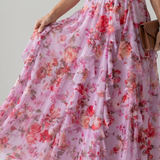 Nori | Halterneck Rüschentop Floral Maxikleid