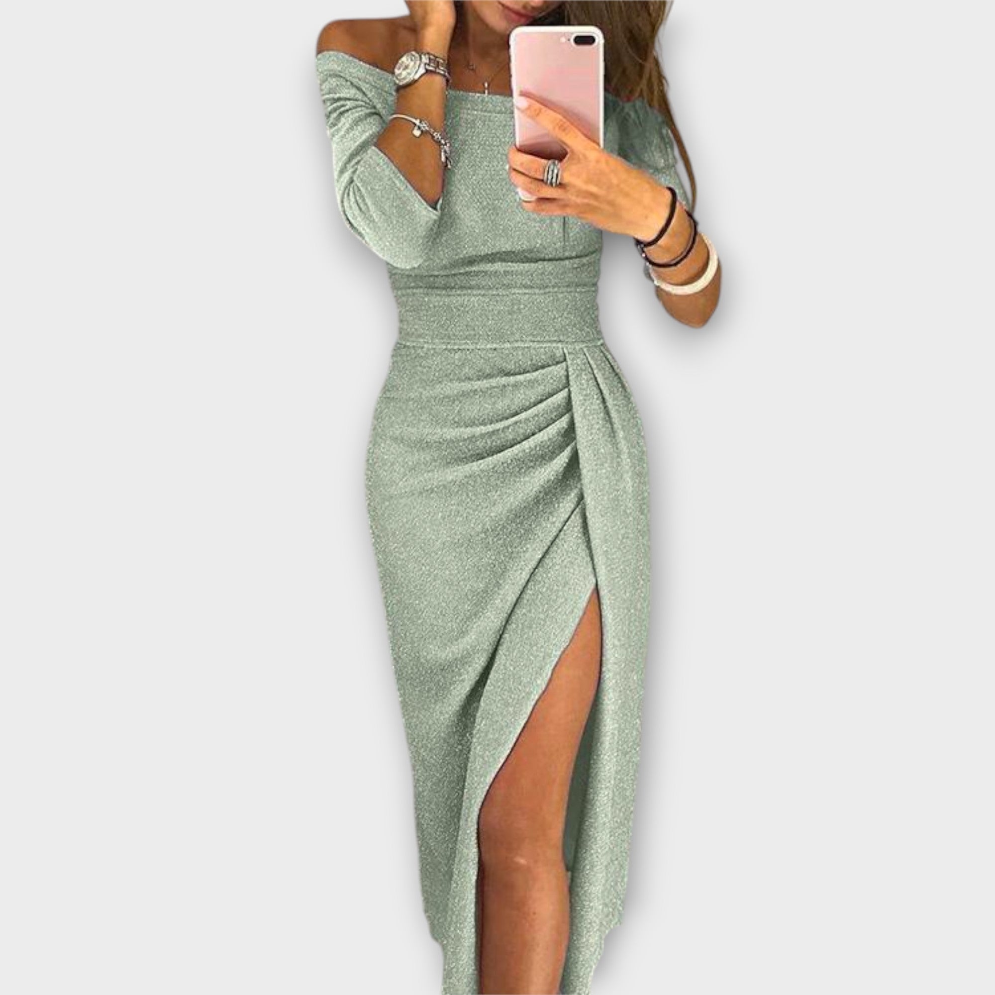 Lena - Elegantes Off-Shoulder Kleid