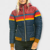 Roswitha - Damen Retro Parka mit Kunstfellkapuze