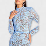 Freya - Elegantes Midi-Kleid aus floraler Spitze