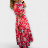 Catrisa - Robe à poches imprimée florale à décolleté en V