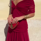 Luisa | Elegantes langes Partykleid mit V-Ausschnitt
