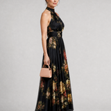 Sior | Florales Halter-Neck Midi-Kleid