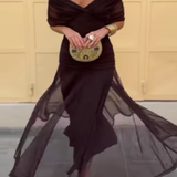 Luisa | Elegantes langes Partykleid mit V-Ausschnitt