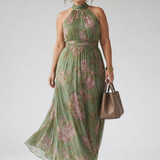 Mirelle | Gathered Halter Midi-Kleid