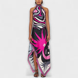 Everly - Ensemble top à col halter et jupe midi asymétrique