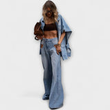 Blair - Ensemble en denim sans manches à coupe large