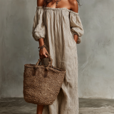Carmen | Lange Robe mit Off-the-Shoulder-Ausschnitt