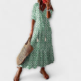 Anna – Damen Bohemian Sommerkleid mit Fliessender Silhouette