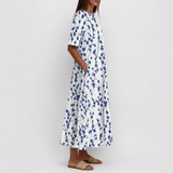 Franziska - Elegantes Midikleid mit botanischem Zweig-Print