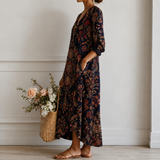Trudi™ | Robe Boho élégante avec ornement oriental en Navy
