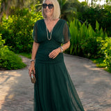 Luisa | Elegantes langes Partykleid mit V-Ausschnitt