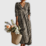 Heidi | Boho-Kleid mit grafischem Wellenmuster