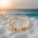 Elegante goldene Armbandkrone mit Perlen