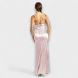 Eira - Verziertes Satin-Kleid mit Trägerschnürung im Rücken