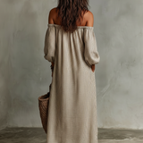 Carmen | Lange Robe mit Off-the-Shoulder-Ausschnitt