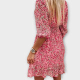 Robe à manches bouffantes fleuries pour femmes