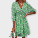 Robe à manches bouffantes fleuries pour femmes