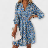 Robe à manches bouffantes fleuries pour femmes