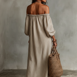 Carmen | Lange Robe mit Off-the-Shoulder-Ausschnitt