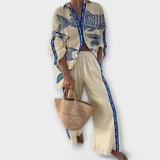 Inês - Ensemble avec motif de poisson bleu