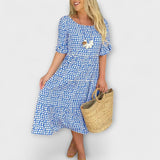 Blythea – Robe midi décontractée et plissée