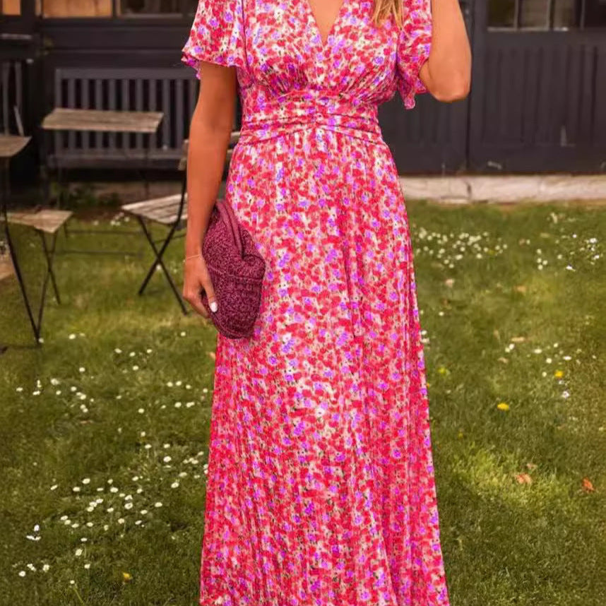 Elis – Langes, luftiges Kleid mit floralem Muster