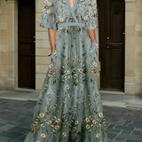 Rute - Elegantes maxikleid mit floralem Muster