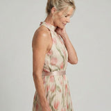 Aurelle | Blumenmuster Midi Kleid mit Haltern