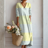 Ursi™ | Robe Boho en Jaune Pastel avec Rayures