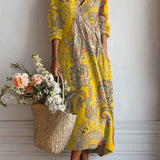 Gretchen™ | Boho-Kleid mit Paisley in Gelb
