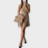 Elowen – Robe mini patchwork inspirée par le militaire