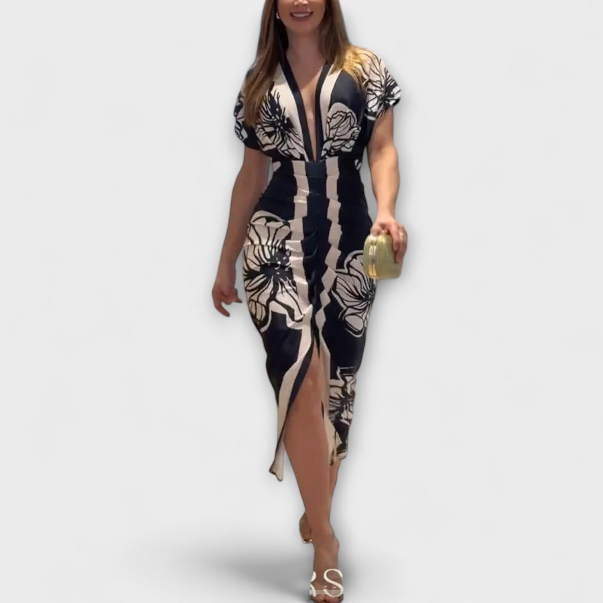 Cleo – Dolman-Midikleid mit brasilianischem Print