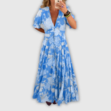 Minelda | Robe d'été élégante à fleurs avec décolleté en V