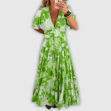 Minelda | Robe d'été élégante à fleurs avec décolleté en V