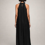 Helene | Robe maxi sans manches en lin avec volants