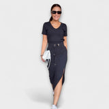 Danielle - Elegantes V-Ausschnitt Top mit Rock